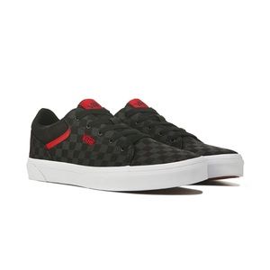 VANS Kids Shoes Seldan Low Top Checkered Black Red Size 13